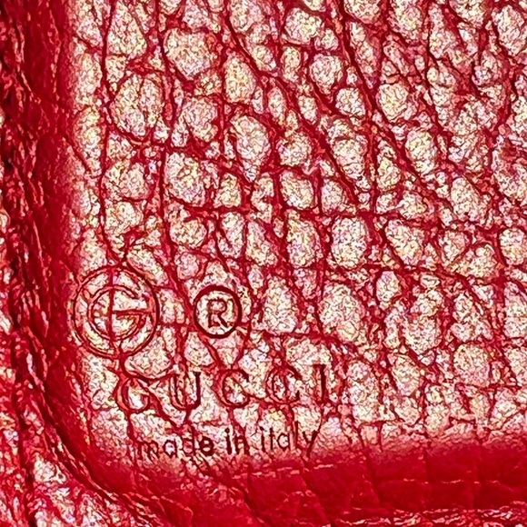 GUCCI RED INTERLOCKING G COMPAC T WALLET - Picture 9 of 13